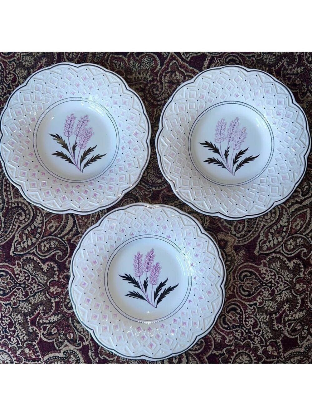 Vintage England Wedgwood of Etruria & Barlaston Floral Salad Plate CMH6504A Set